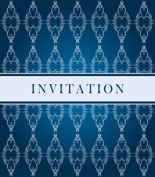 Invitation carte bleu foncé — Image vectorielle