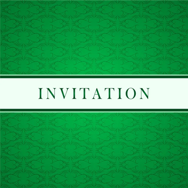 Invitation green card — Stock Vector