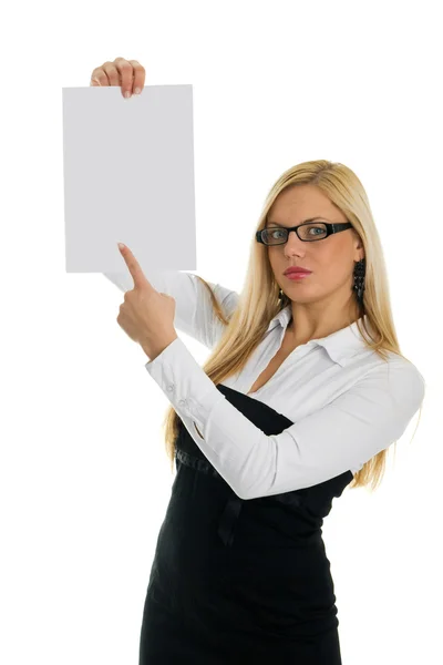 Young business women pointing — Stock Photo, Image