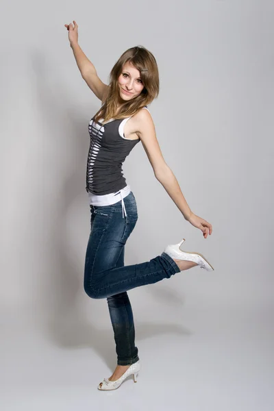 Playful teenager girl posing — Stock Photo, Image