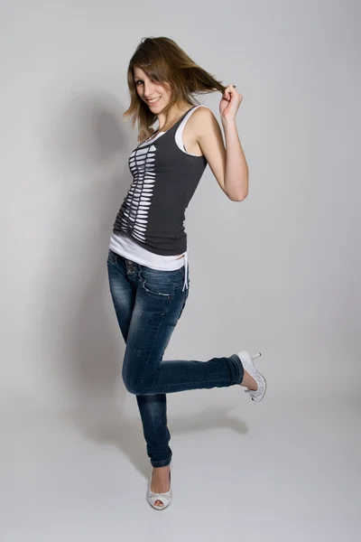 Playful teenager girl posing — Stock Photo, Image