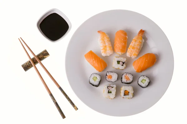 Vielfalt an Sushi-Rollen — Stockfoto