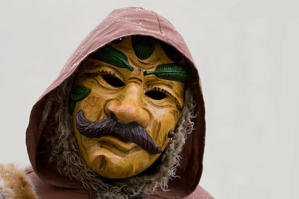 stock image Hunter carnival wooden mask.