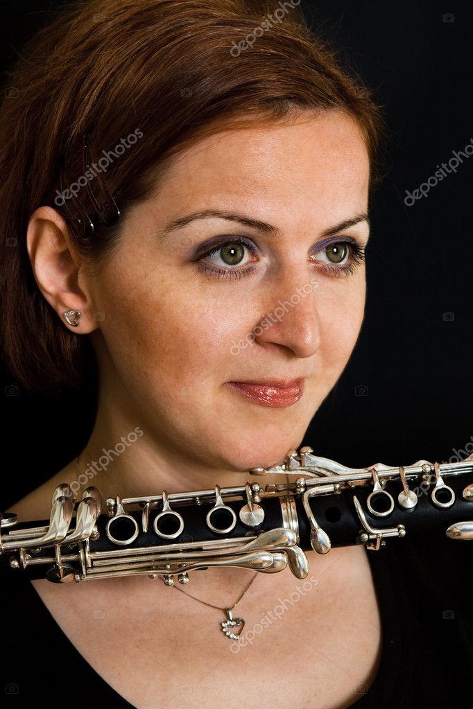 Beautiful Clarinetist Women — Stock Photo © Andreypopov #3557290