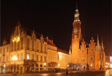 Wroclaw by night 1 clipart