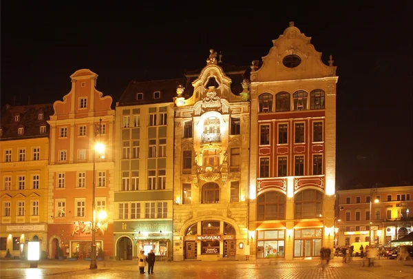 Wroclaw τή νύχτα 3 Εικόνα Αρχείου