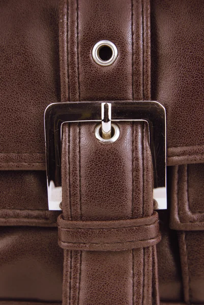 Brown leather bag bucke — Stock Photo, Image