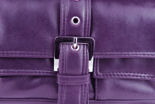 Saco de couro violeta Aubergine fivela — Fotografia de Stock