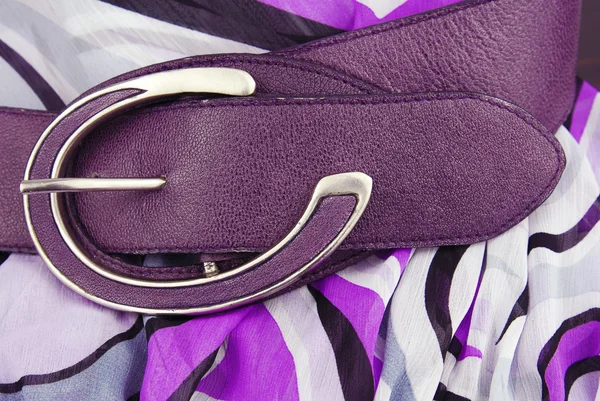 Violet leather belt — Stock Photo, Image