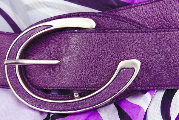 Aubergine violet leather belt — Stock Photo, Image