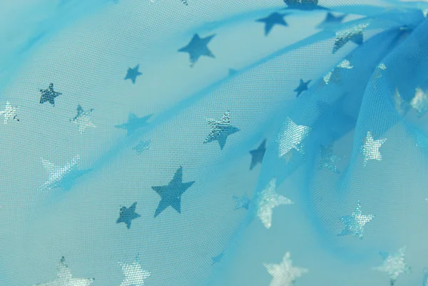 Modrá látka s hvězdami — Stock fotografie