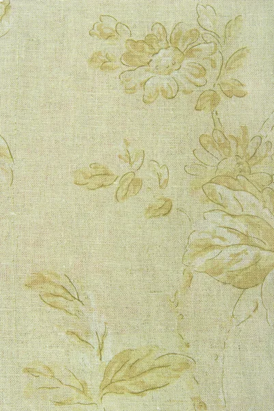 Texture tissu lin avec fleurs — Photo