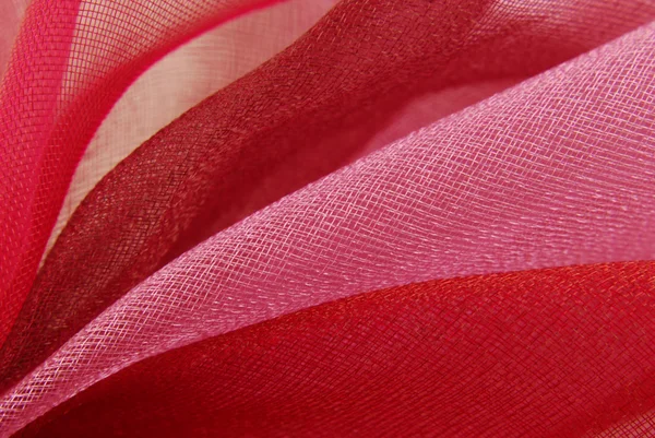 红色粉红色纱织物纹理宏 — 图库照片
