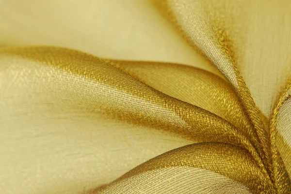 Altın Organze kumaş dokusu — Stok fotoğraf