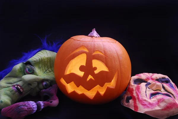 stock image Halloween pumpkin and mask