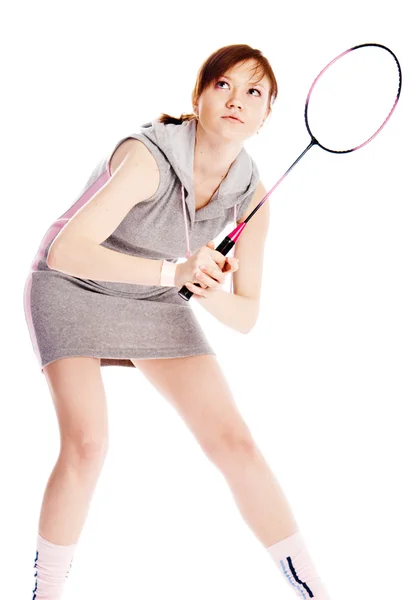 Woman with racket — Stock Photo, Image
