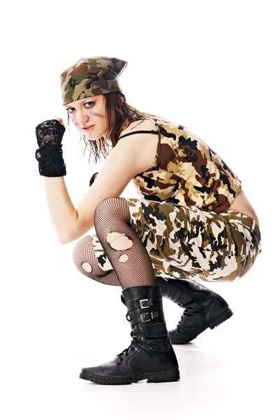 Militaire vrouw — Stockfoto