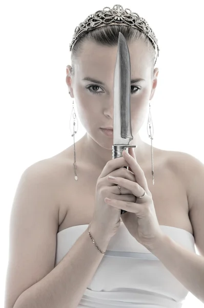 Mulher com faca — Fotografia de Stock