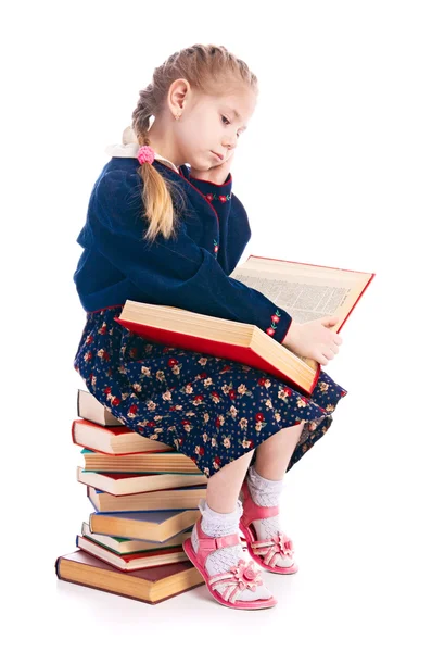 Criança com livro — Fotografia de Stock