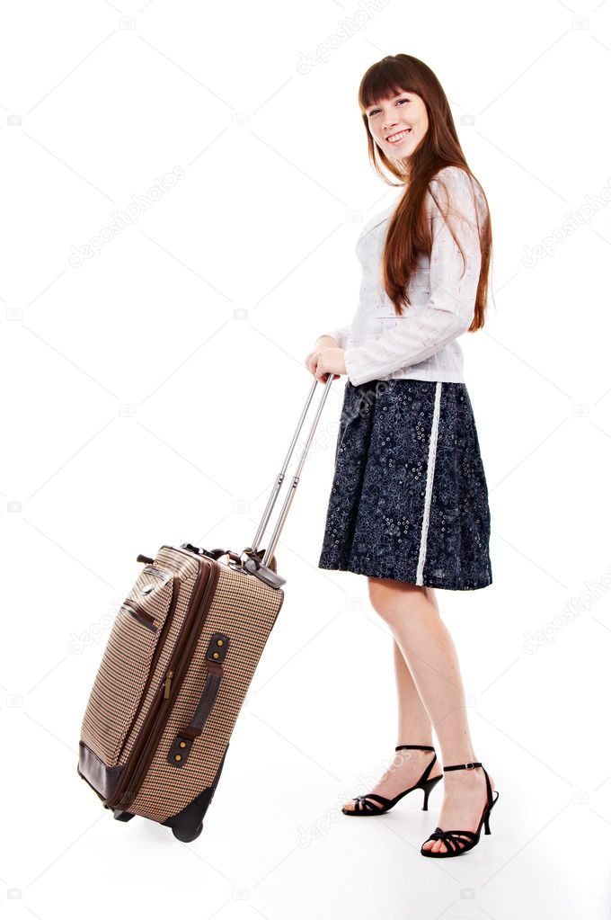 Woman with valise