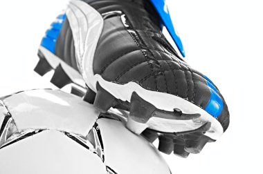 Soccer footwear and ball clipart