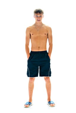 Atheletic man in shorts clipart