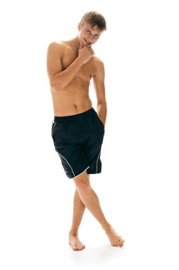 Atheletic man in shorts clipart