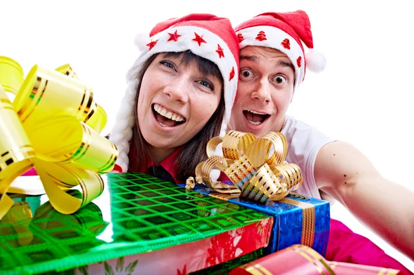 With gift for Christmas — Stock Photo, Image