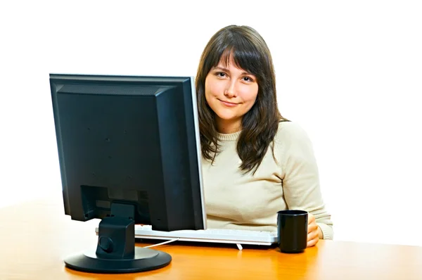 Vrouw in office — Stockfoto