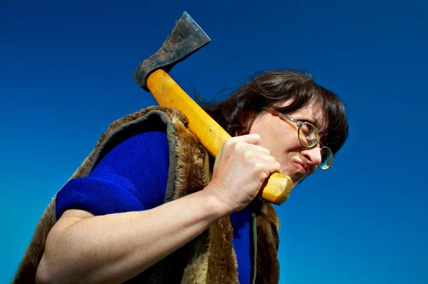 stock image Woman with axe