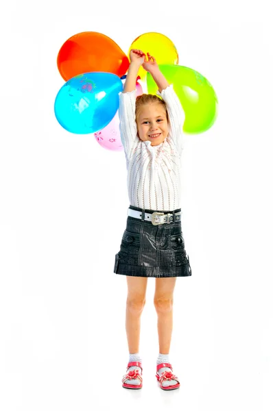 Girlie with air ball — Stock Photo, Image