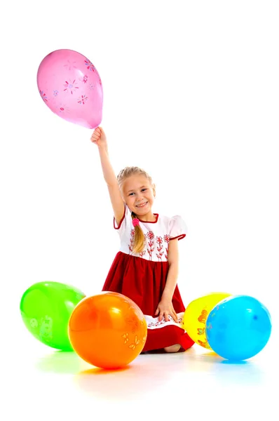 Παιδί με μπαλόνια — Φωτογραφία Αρχείου
