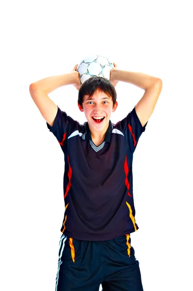 Jugador de fútbol con pelota —  Fotos de Stock