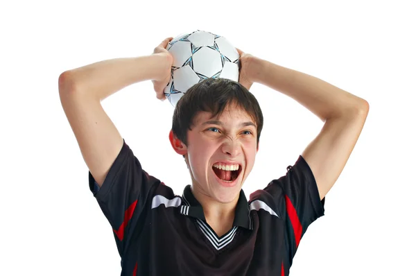 Emotional soccer player — Stock Photo, Image