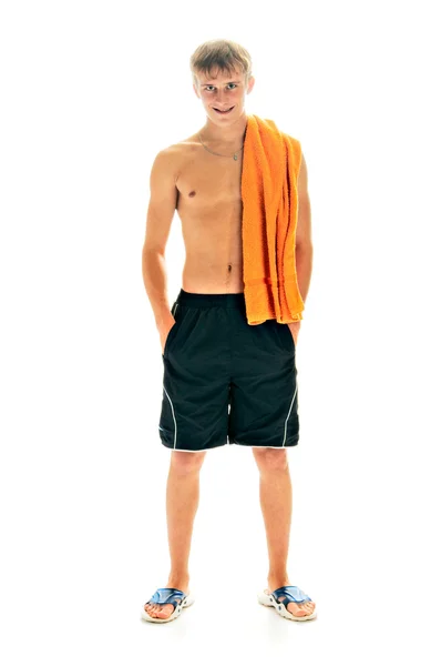 Άνθρωπος με πετσέτα — Φωτογραφία Αρχείου