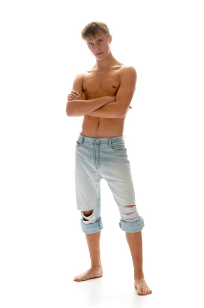 Rapaz de jeans — Fotografia de Stock