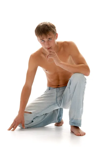 Muchacho en jeans — Foto de Stock