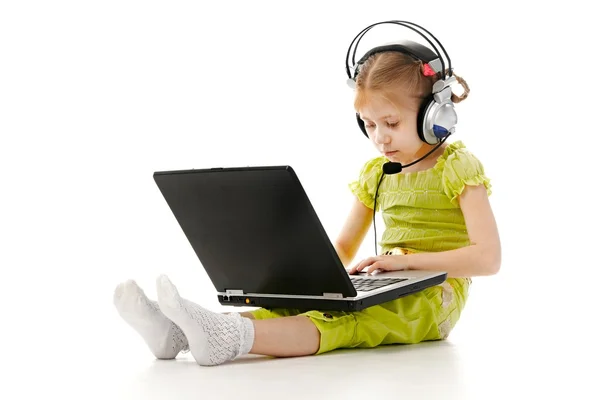 Child in headphones — Stock Photo, Image