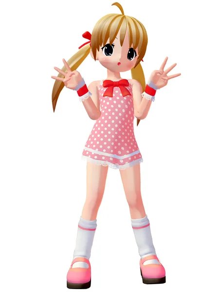 Anime Toon Girl — Stock Photo, Image