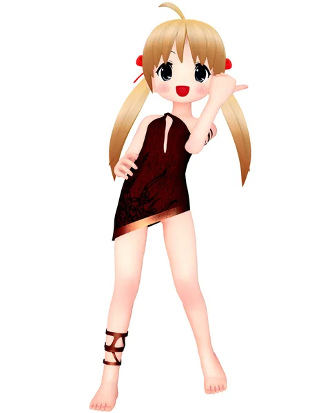Anime Toon Girl — Stock Photo, Image