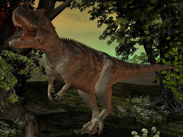 Цератозавр nasicornis-3D динозавров — стоковое фото
