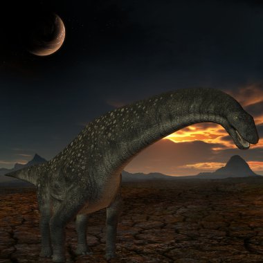 Titanosaurus colberti-3D Dinosaur clipart