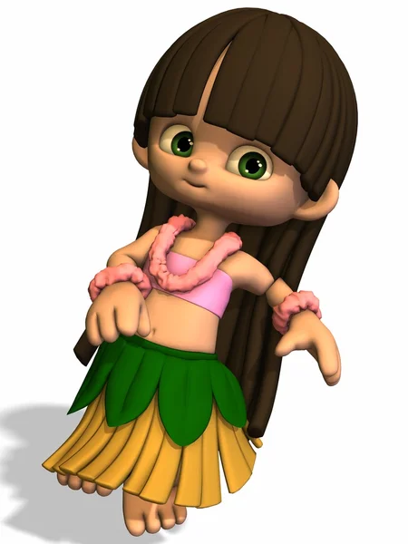 Toon Hula Girl — Stock Photo, Image