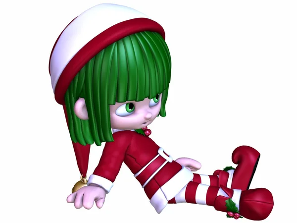 Ładny elf Świętego Mikołaja — Zdjęcie stockowe