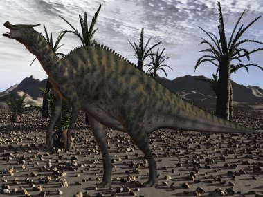 Saurolophus Angustirostris-3D Dinosaur clipart