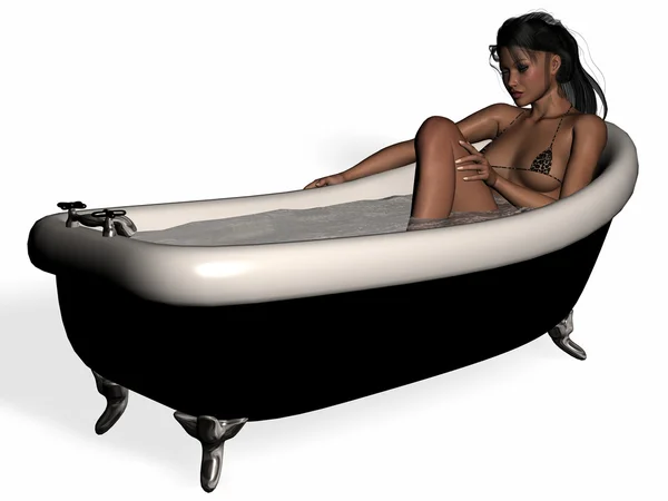 Sexy vasca da bagno pose — Foto Stock