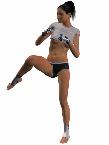 Sexy kick boksen poses — Stockfoto