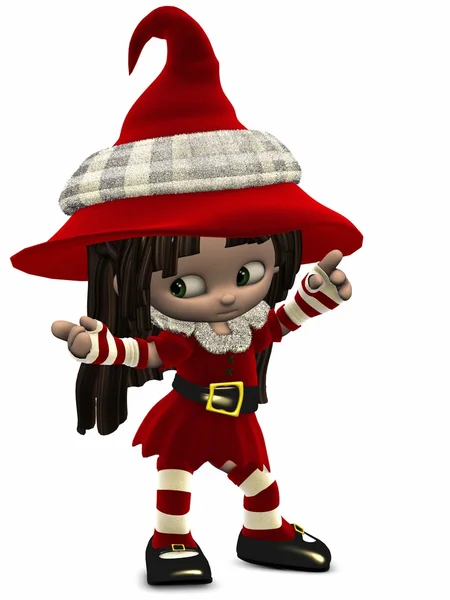 Little Christmas Elf-Toon Figure — Stock Photo, Image