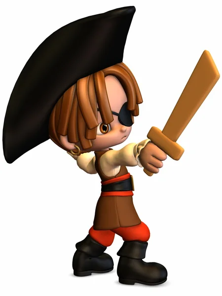 Mały pirat - toon rysunek — Zdjęcie stockowe