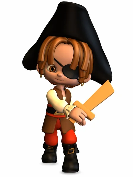 Mały pirat - toon rysunek — Zdjęcie stockowe